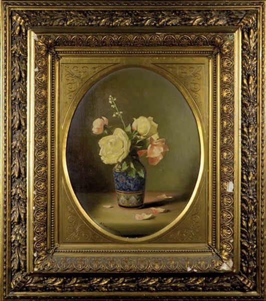 Bouquet Oil Painting by Anton Ebert