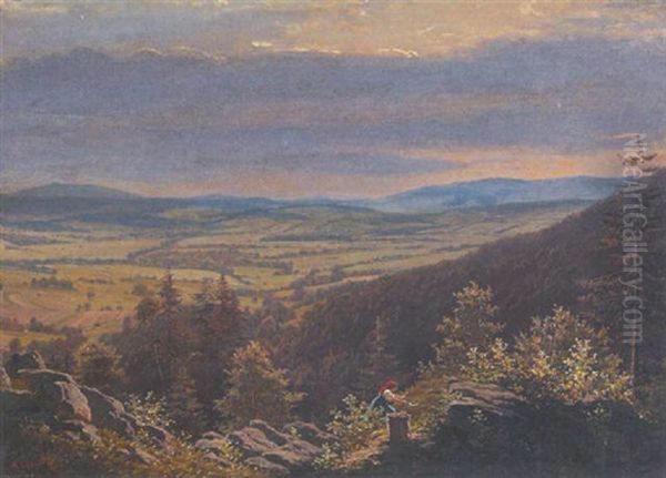 Fernsicht Von Hagenberg Gegen Linz by Anton Ebert