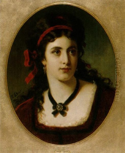 Portrait Einer Dame by Anton Ebert