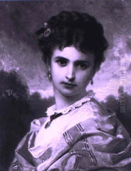 Portrait De Jeune Fille by Anton Ebert