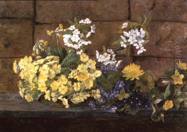 Fruhlingsblumen Oil Painting by Anton Ebert