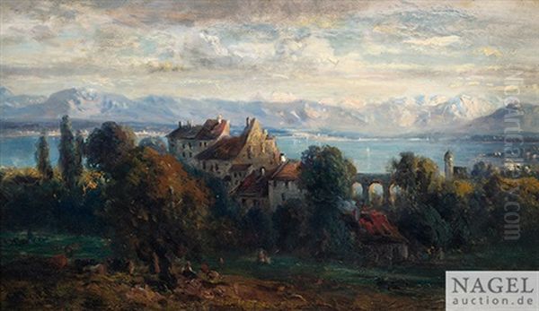 Landschaft Am Starnberger See Oil Painting by Carl Ebert