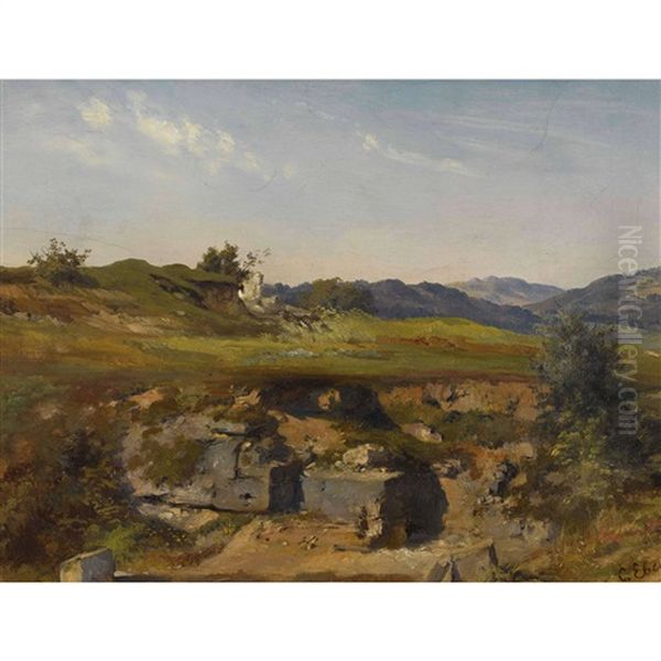 Campagna Oil Painting by Carl Ebert