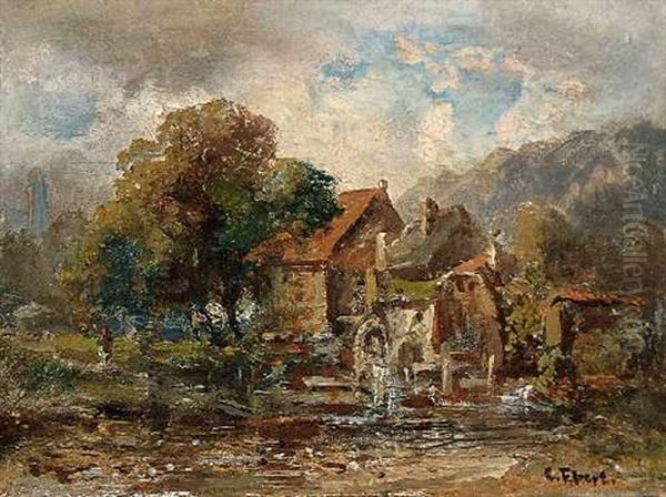 Muhle Am Bach Oil Painting by Carl Ebert