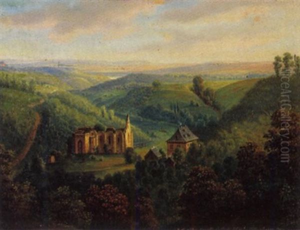 Blick Auf Rudescheim Oil Painting by Carl Ebert