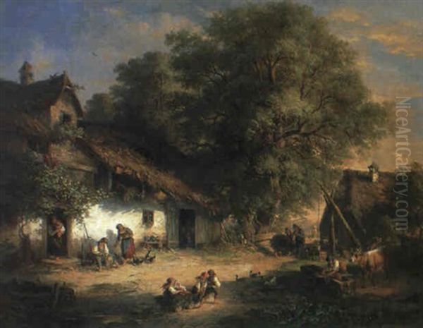 Feierabend Oil Painting by Carl Ebert