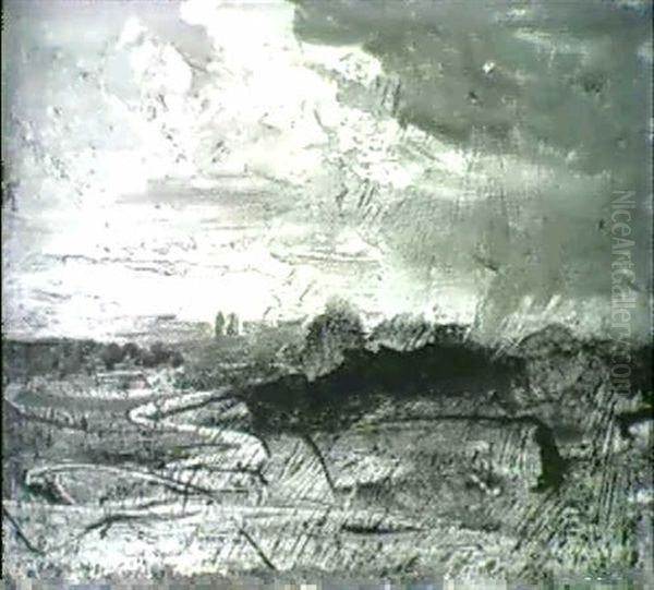 Gewitter-landschaft Oil Painting by Carl Ebert