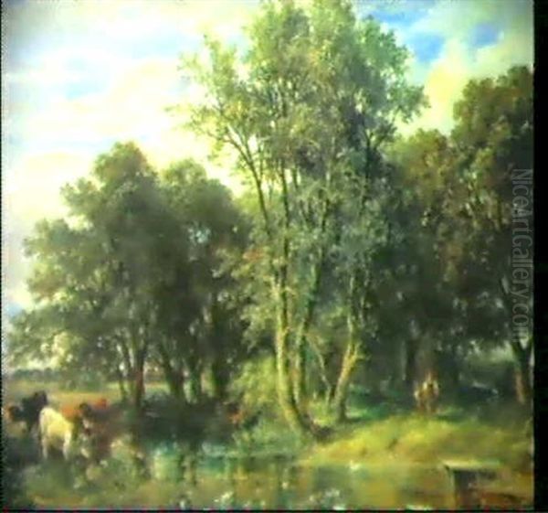 Waldpartie Oil Painting by Carl Ebert