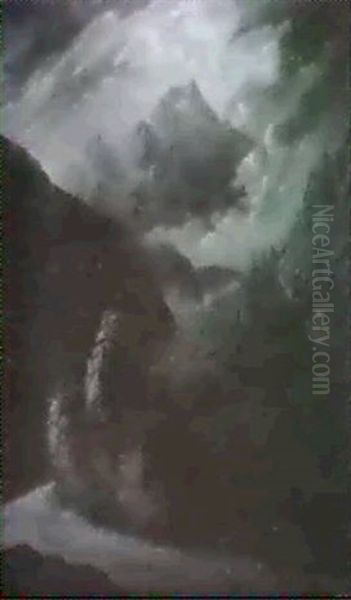 Gewitter In Den Bergen Oil Painting by Carl Ebert