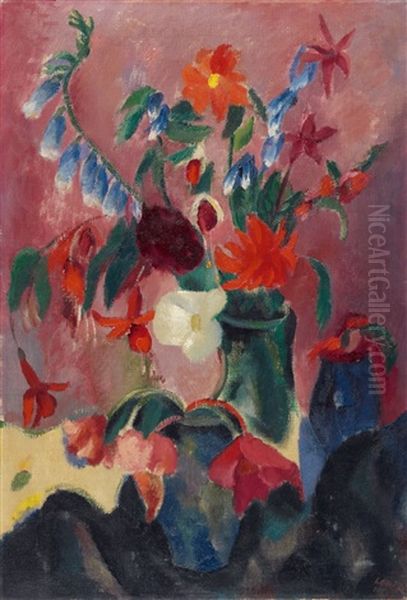 Blumenstilleben Oil Painting by Josef Eberz