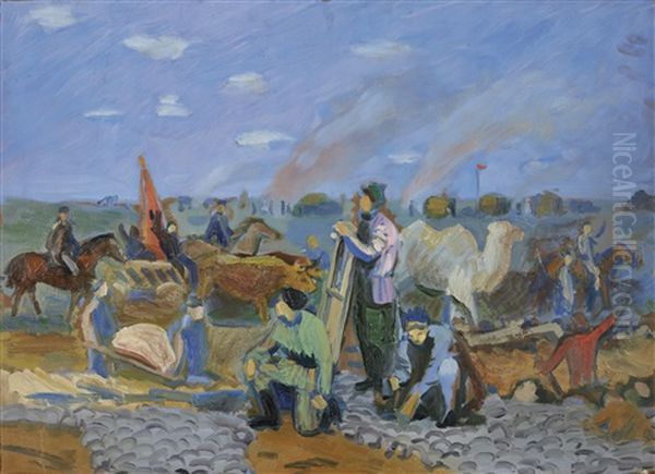 Workers In Central Asia by Georgy Alexandrovich Echeistov