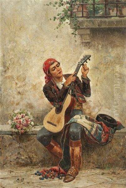 Guitarrero Oil Painting by Jose Echena