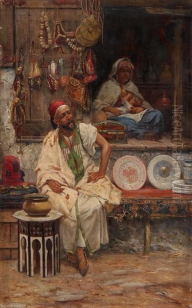 In Einem Orientalischen Bazar Oil Painting by Jose Echena