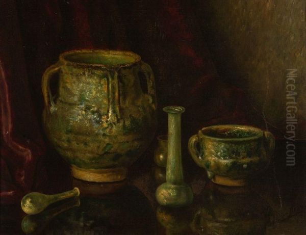 Still Life With Pottery And Glass Oil Painting by Bernardus Arps