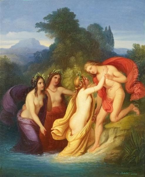 Hylas Wird Von Den Nymphen Geraubt Oil Painting by Michael Echter