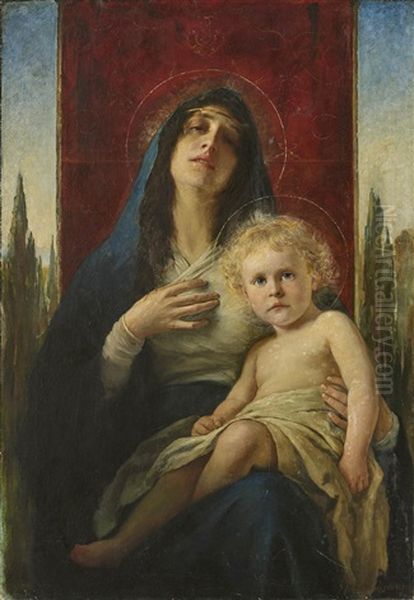 The Virgin And Child Oil Painting by Adolf Echtler