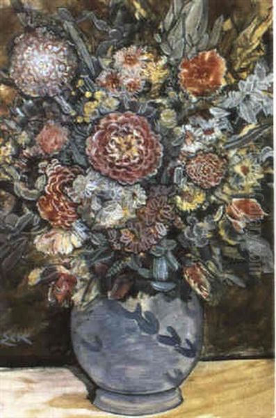 Blumenstraus Oil Painting by Ernst Eck