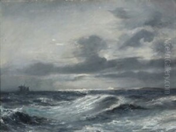 Rough Seas Oil Painting by Christian Frederic Eckardt