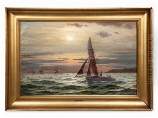 Sailing Ships, Denmark Oil Painting by Christian Frederic Eckardt