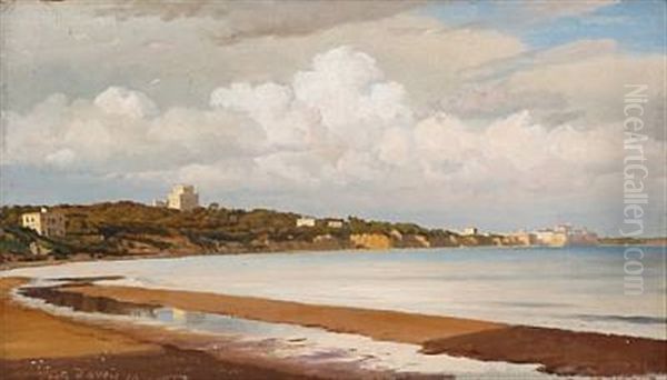 Coastal Scene From Anzio In Italy by Christian Frederic Eckardt