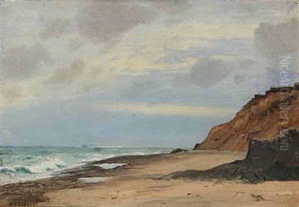 Coastal Scene Oil Painting by Christian Frederic Eckardt