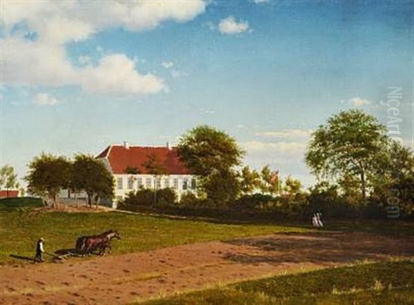 View Of The Estate Henriettelyst In Odense, Denmark Oil Painting by Christian Frederic Eckardt