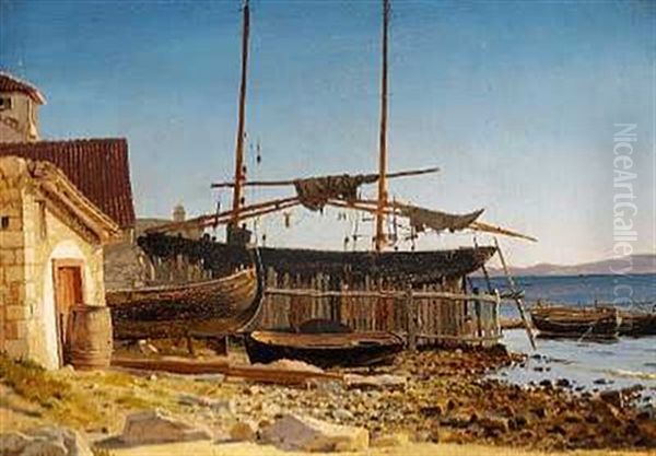 Fra Neapel Oil Painting by Christian Frederic Eckardt