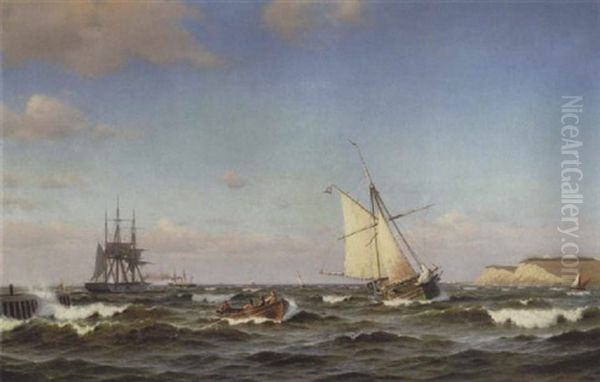 Indlobet Til Korsor. Morgen Oil Painting by Christian Frederic Eckardt