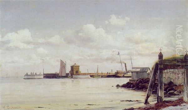 Helsingor Havn Oil Painting by Christian Frederic Eckardt