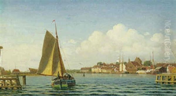 Udsigt Mod Kerteminde Oil Painting by Christian Frederic Eckardt