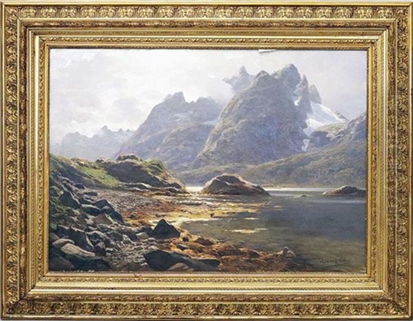 Am Raftsund Auf Den Lofoten Oil Painting by Karl Paul Themistocles von Eckenbrecher