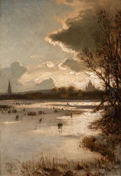 Potsdam Heiliger See Oil Painting by Karl Paul Themistocles von Eckenbrecher