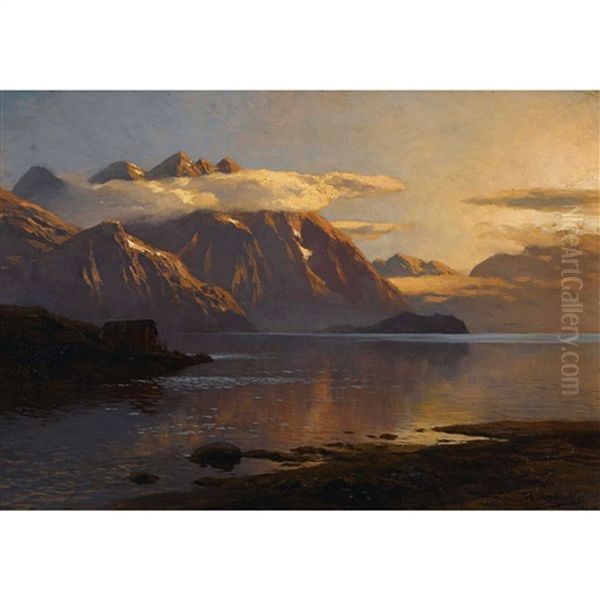 Sommernacht Am Raftsund Oil Painting by Karl Paul Themistocles von Eckenbrecher