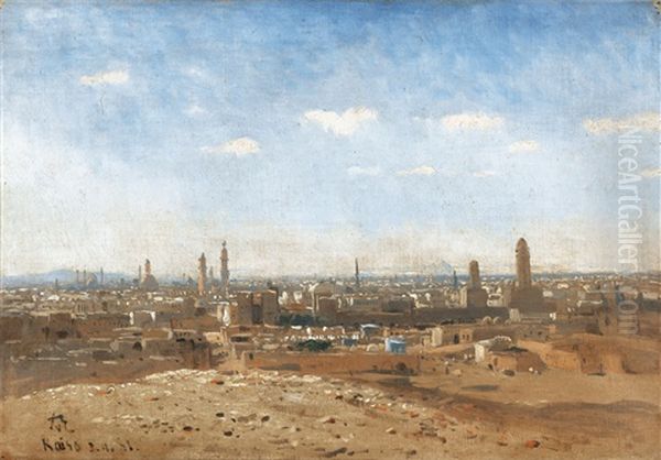 Vue Du Caire Oil Painting by Karl Paul Themistocles von Eckenbrecher