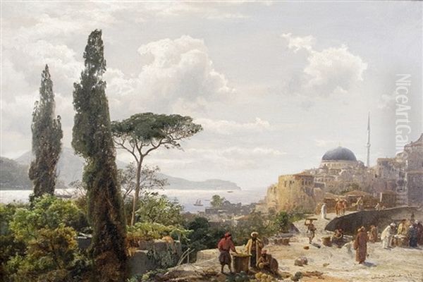 At The Bosporus Oil Painting by Karl Paul Themistocles von Eckenbrecher