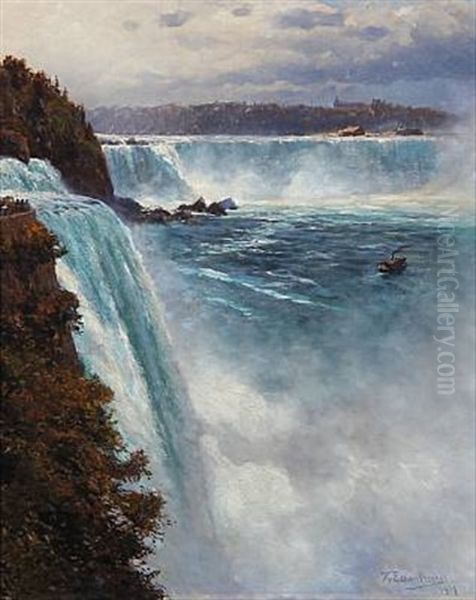 Der Niagarafall Oil Painting by Karl Paul Themistocles von Eckenbrecher