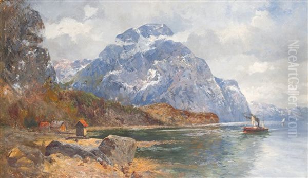 Am Trondjemfjord In Norwegen Oil Painting by Karl Paul Themistocles von Eckenbrecher