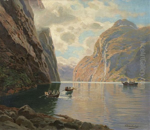 Am Geirangerfjord Oil Painting by Karl Paul Themistocles von Eckenbrecher