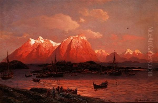 Abend Bei Svolvaer Auf Den Lofoten Oil Painting by Karl Paul Themistocles von Eckenbrecher