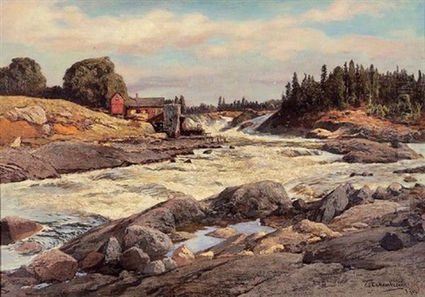 Alfkarleo Bei Gefle In Schweden Oil Painting by Karl Paul Themistocles von Eckenbrecher