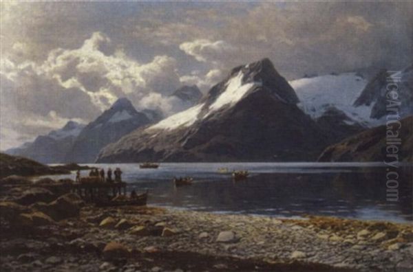 Am Lyngenfjord Oil Painting by Karl Paul Themistocles von Eckenbrecher