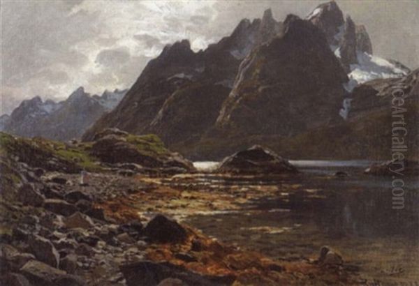 Am Raftsund Auf Den Lofoten (brako) Oil Painting by Karl Paul Themistocles von Eckenbrecher