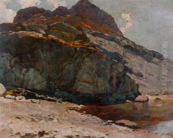 Bucht In Norwegischem Fjord Oil Painting by Karl Paul Themistocles von Eckenbrecher