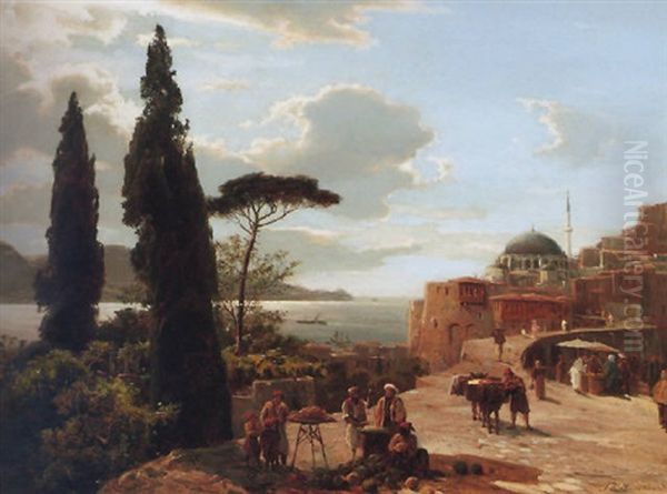 The Bosphorus Oil Painting by Karl Paul Themistocles von Eckenbrecher