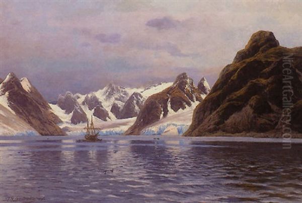 Die Magdalenen Bay Auf Spitzbergen Oil Painting by Karl Paul Themistocles von Eckenbrecher