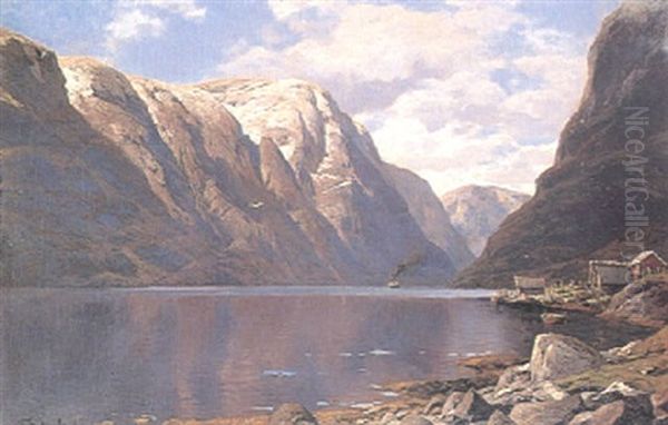 Naerofjorden - Norge Oil Painting by Karl Paul Themistocles von Eckenbrecher