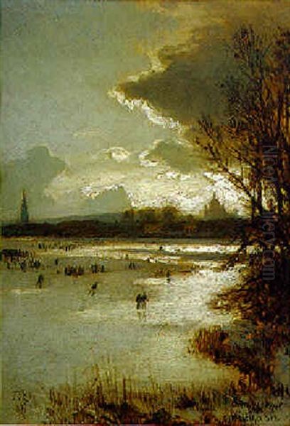 Potsdam Heiliger See Oil Painting by Karl Paul Themistocles von Eckenbrecher