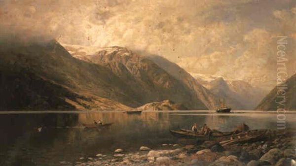 Sor Fjord, Near Odde Oil Painting by Karl Paul Themistocles von Eckenbrecher