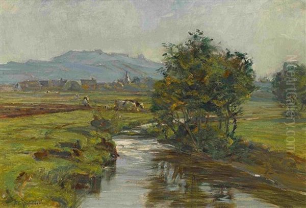 Steinach Mit Endingen Und Plettenberg Oil Painting by Friedrich Eckenfelder