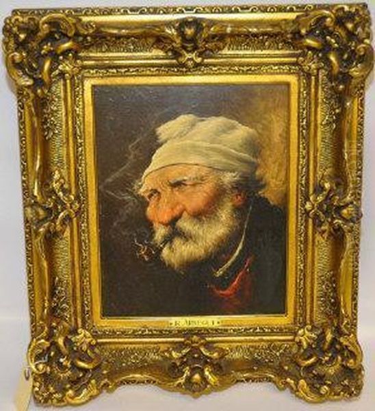 Portrait Old Man Oil Painting by Roman Arregui